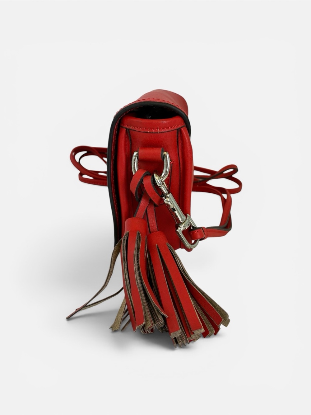 Coach Red Leather Crossbody with Tassel Charm - Picture 4 of 10
